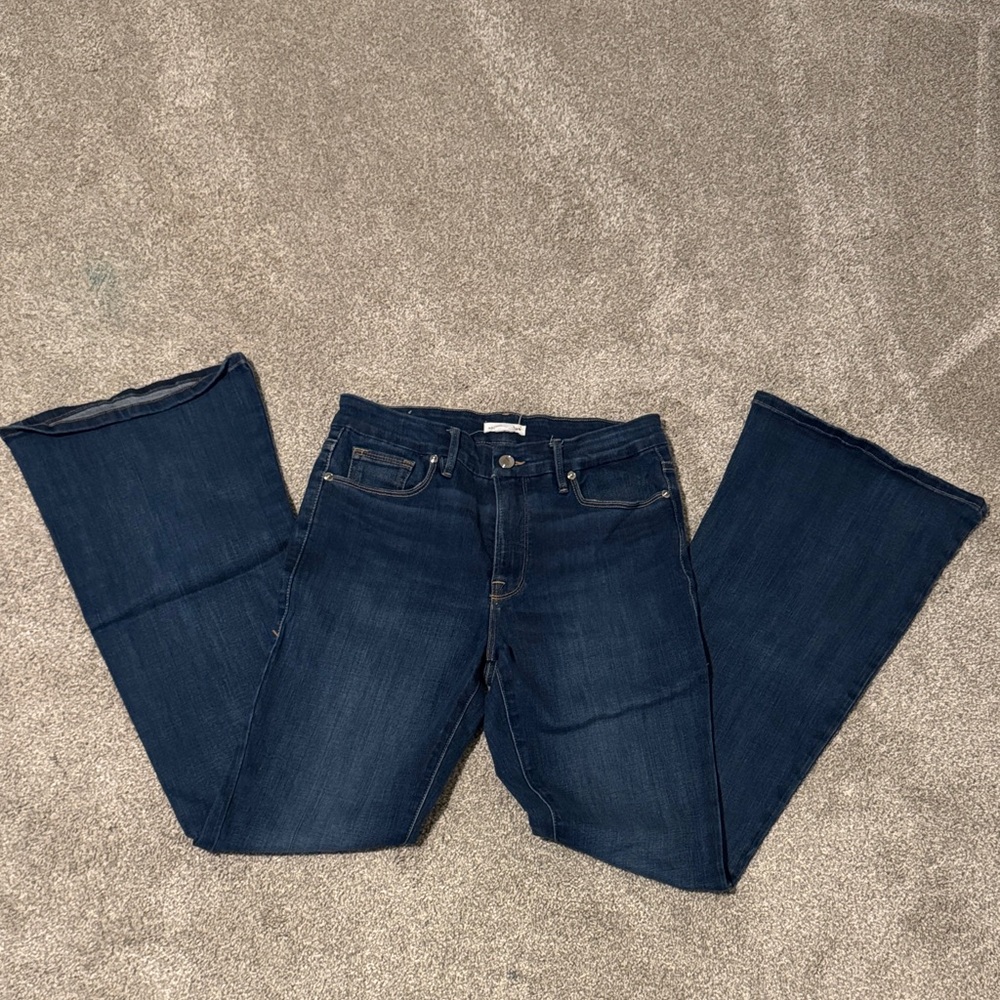 Good American Medium Wash Flare Jeans